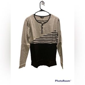 Coofandy Casual Black/Grey Longsleeve Tee